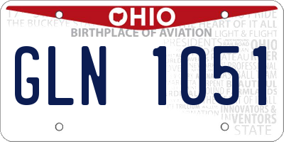 OH license plate GLN1051
