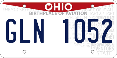 OH license plate GLN1052