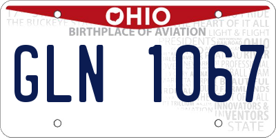 OH license plate GLN1067