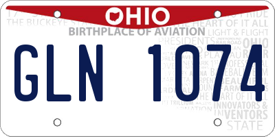 OH license plate GLN1074