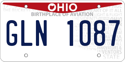 OH license plate GLN1087