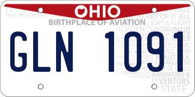 OH license plate GLN1091
