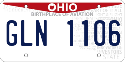 OH license plate GLN1106