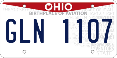 OH license plate GLN1107