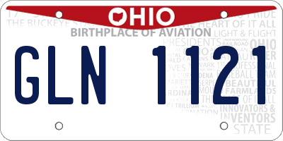 OH license plate GLN1121