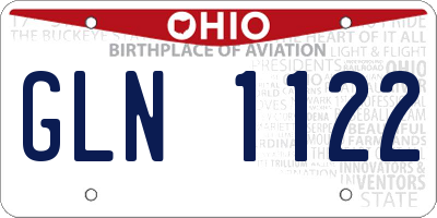 OH license plate GLN1122