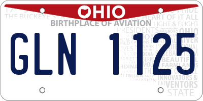 OH license plate GLN1125
