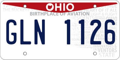 OH license plate GLN1126