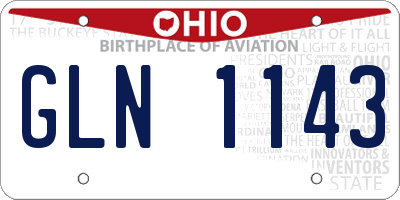 OH license plate GLN1143