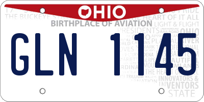 OH license plate GLN1145
