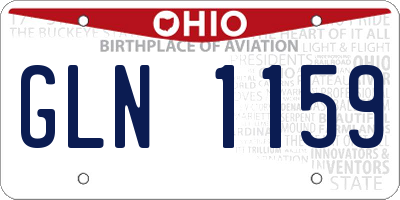 OH license plate GLN1159