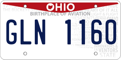 OH license plate GLN1160
