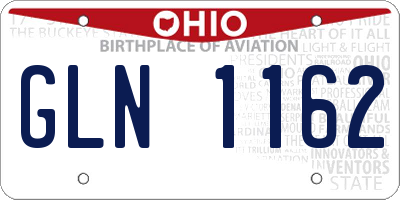 OH license plate GLN1162