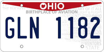 OH license plate GLN1182