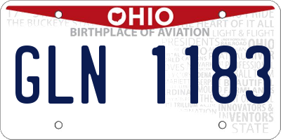 OH license plate GLN1183