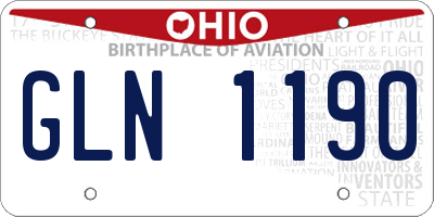 OH license plate GLN1190