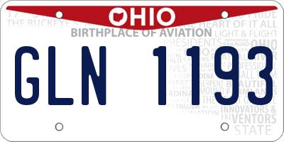 OH license plate GLN1193