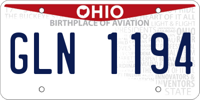 OH license plate GLN1194