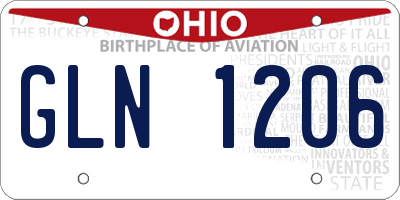 OH license plate GLN1206