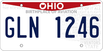 OH license plate GLN1246