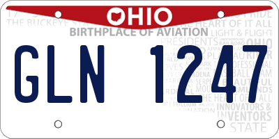 OH license plate GLN1247