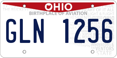 OH license plate GLN1256