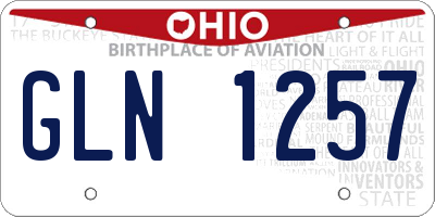 OH license plate GLN1257