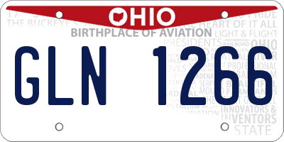 OH license plate GLN1266