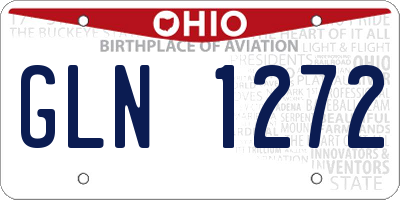OH license plate GLN1272