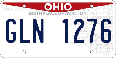 OH license plate GLN1276