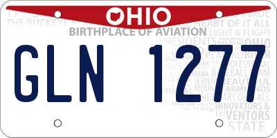 OH license plate GLN1277