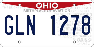OH license plate GLN1278