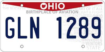 OH license plate GLN1289