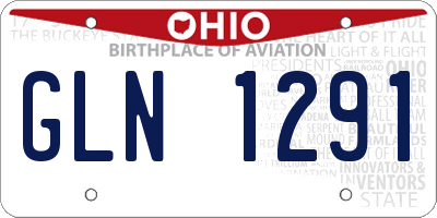 OH license plate GLN1291