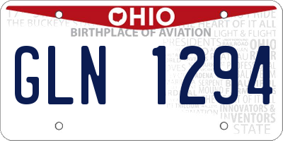 OH license plate GLN1294