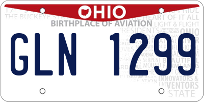 OH license plate GLN1299
