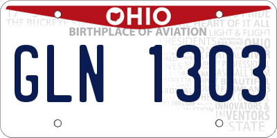 OH license plate GLN1303