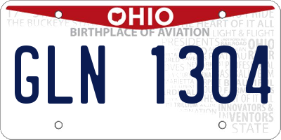 OH license plate GLN1304