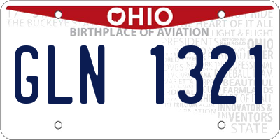 OH license plate GLN1321