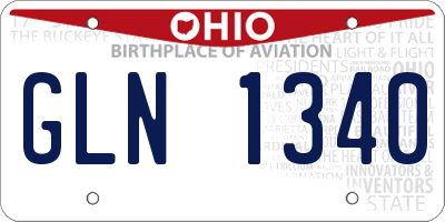 OH license plate GLN1340