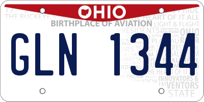 OH license plate GLN1344