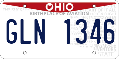 OH license plate GLN1346