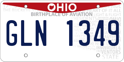OH license plate GLN1349