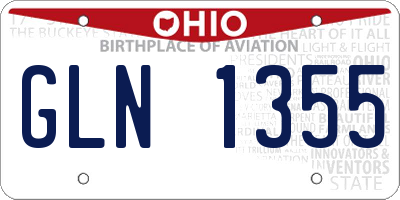OH license plate GLN1355