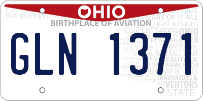 OH license plate GLN1371