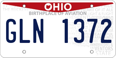 OH license plate GLN1372
