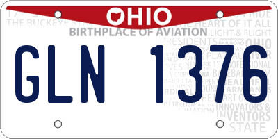OH license plate GLN1376