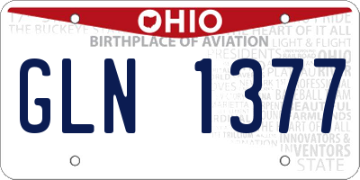OH license plate GLN1377
