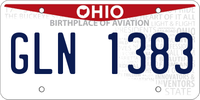 OH license plate GLN1383