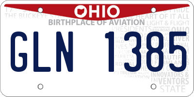 OH license plate GLN1385
